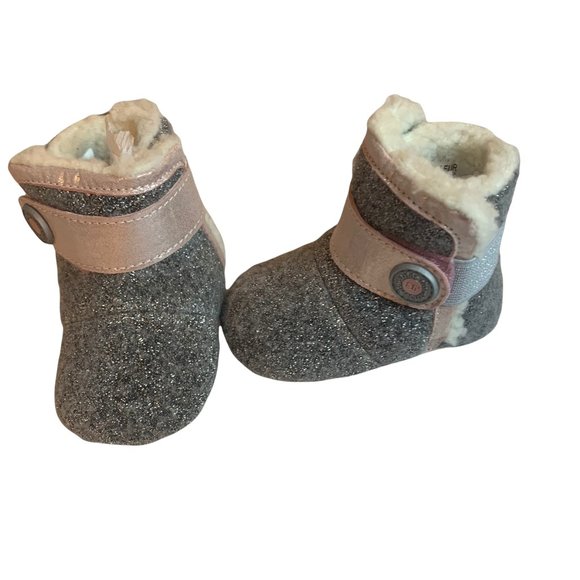 Stride Rite Other - Stride Rite Baby Infant Soft Sole Pink & Sparkly Gray Boot Infant's Size 3M 3 M